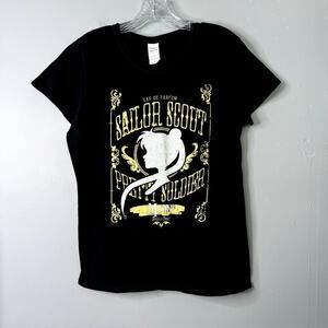 Sailor Moon Disguise Power Scout Eau De Parfum Black Graphic Tee Ladies Cut Sz L